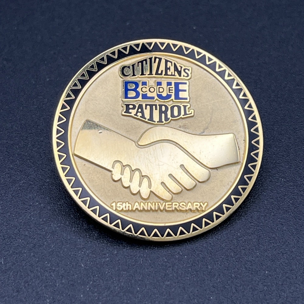 Citizens Code Blue Patrol 15th Anniversary Gold Tone Lapel Hat Pin